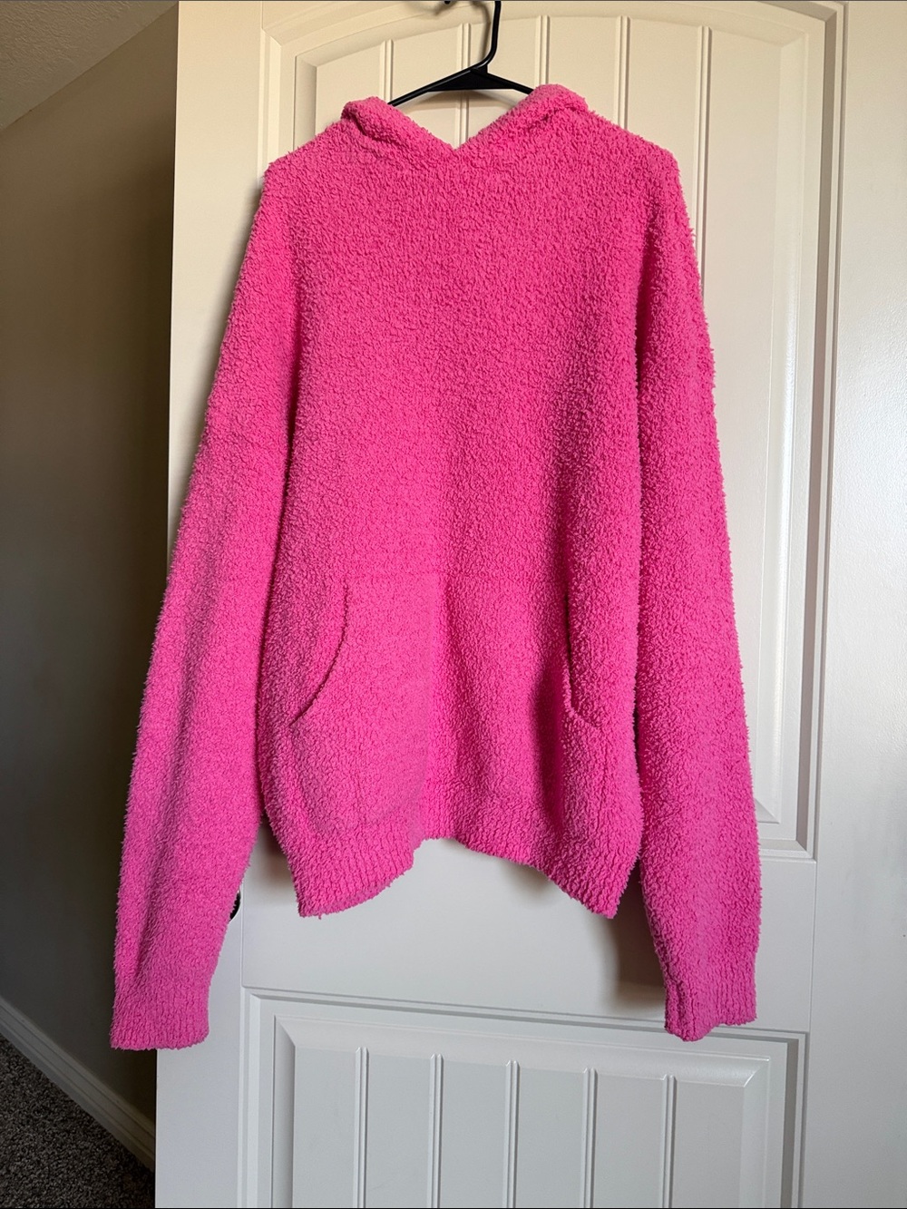 Skims Cozy Women's Hooded Sherpa Sweater - Hot Pink